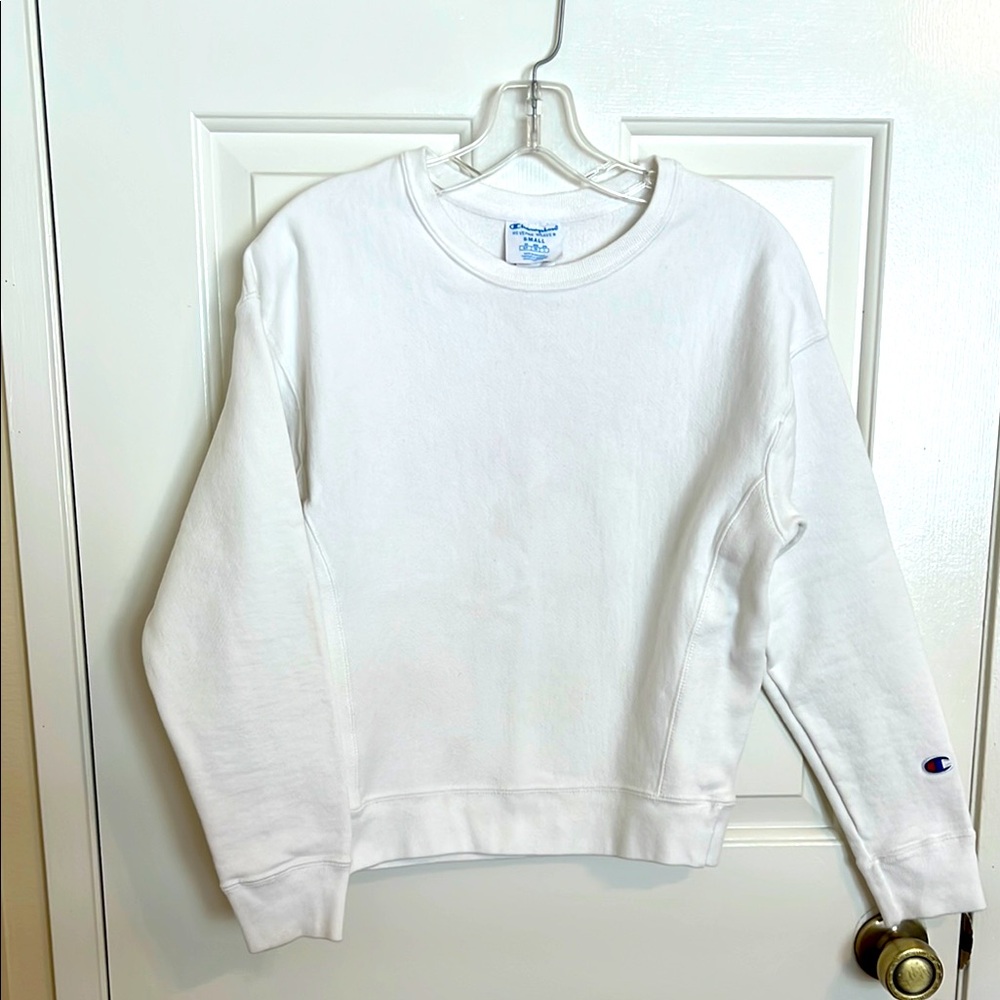 Champion White Crew Neck Sweatshirt